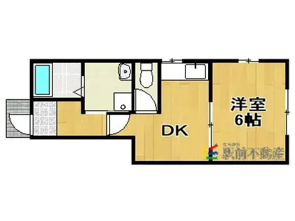 エリコーポIIB棟(1DK/1階)の間取り写真