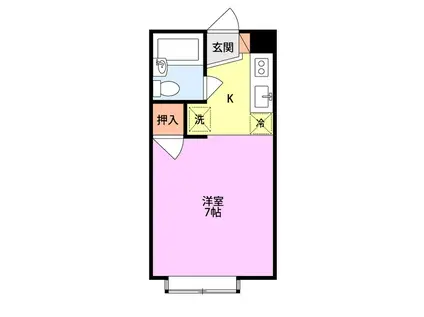 コーポ美土里(1K/1階)の間取り写真