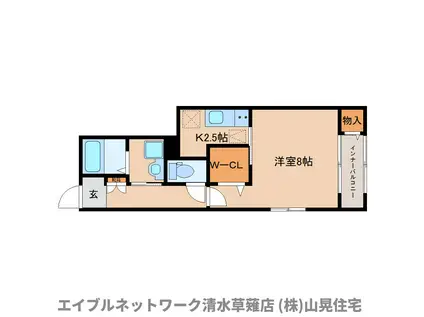 静岡鉄道静岡清水線 御門台駅 徒歩10分 2階建 築1年(1K/1階)の間取り写真