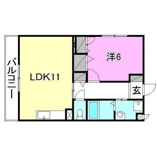 マリベール・ナトゥーア(1LDK/3階)の間取り写真