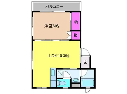 アパルト寺尾台(1LDK/1階)の間取り写真