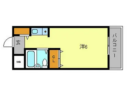 ル・ヴァンエスポワール(1K/4階)の間取り写真