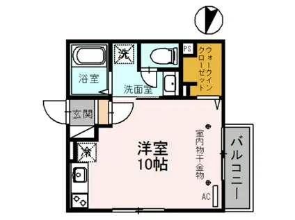 COPAIN・COURT(ワンルーム/1階)の間取り写真