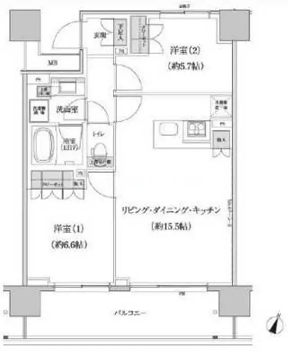 パークハビオ渋谷本町レジデンス 9階階 間取り