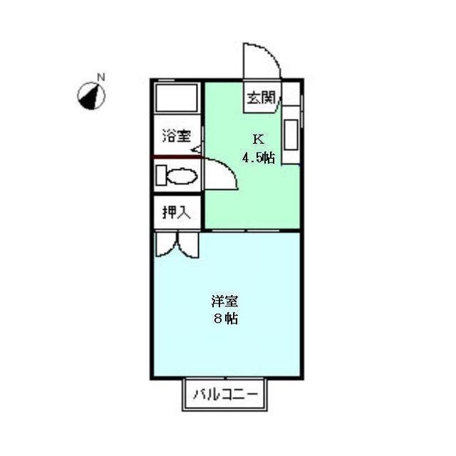 コーポグローリー(1K/1階)の間取り写真