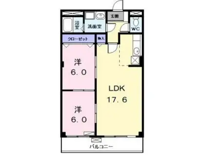 サザンウィンドV(2LDK/3階)の間取り写真