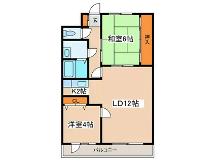 KISS IN 11(2LDK/3階)の間取り写真