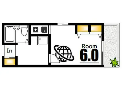 ステータスIN三川町(1K/5階)の間取り写真