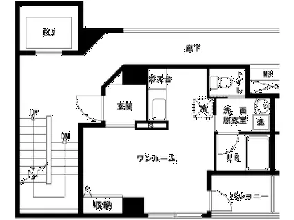 くすだビル(ワンルーム/4階)の間取り写真
