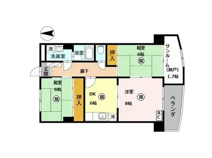 ファミール五反田(3DK/5階)の間取り写真