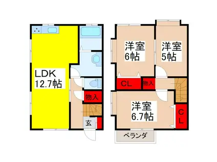 HITコート G(3LDK/2階)の間取り写真