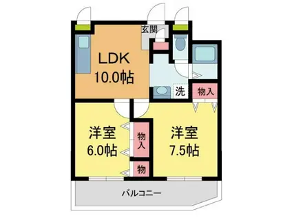 ファミール宝塚(2LDK/3階)の間取り写真