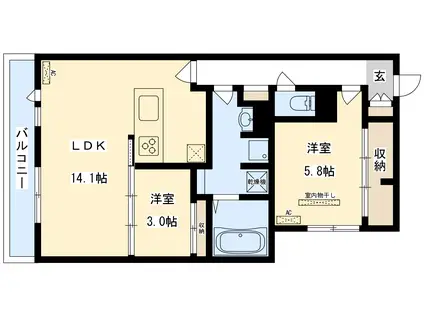CLASHIST新森(2LDK/2階)の間取り写真
