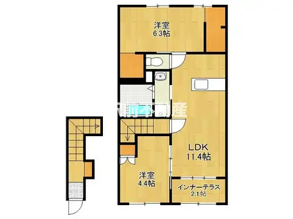 フローラリア原(2LDK/2階)の間取り写真