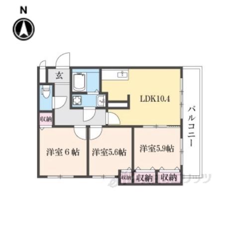 エルソレイユ(3LDK/2階)の間取り写真