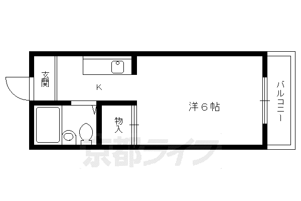 KSレジデンス京都洛北(1K/2階)の間取り写真