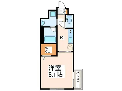 フォルシア本荘(1K/4階)の間取り写真