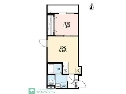 YUI TERRACEII(1LDK/1階)の間取り写真