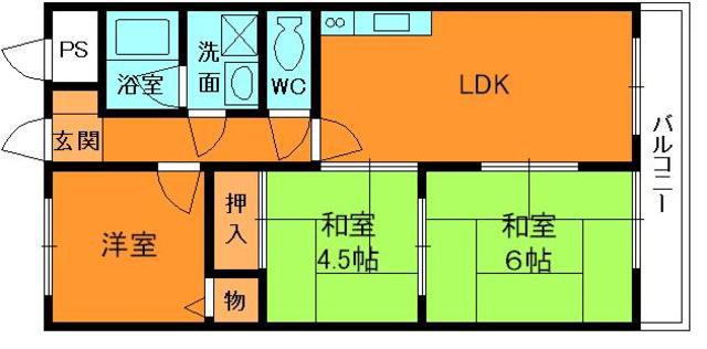 リヴェール三室(3LDK/5階)の間取り写真