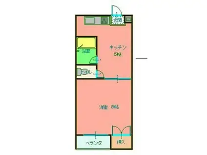 ホープハイム(1DK/1階)の間取り写真
