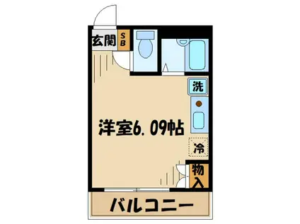 BASE東林間(ワンルーム/1階)の間取り写真