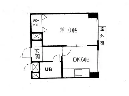 チサンマンション広島(1DK/9階)の間取り写真
