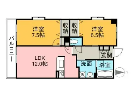 タロックス新居浜(2LDK/5階)の間取り写真