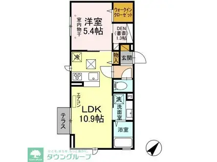 クレマチス(1SLDK/1階)の間取り写真