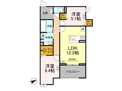 ドゥ・アムール(2LDK/3階)の間取り写真