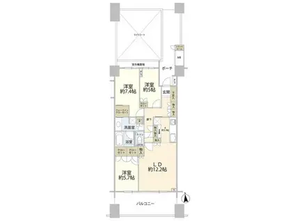 大森プロストシティレジデンス(3LDK/14階)の間取り写真