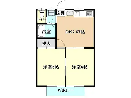 ステランツァ(2DK/1階)の間取り写真