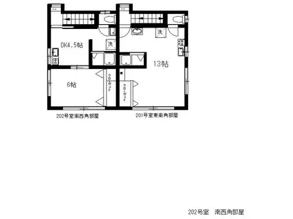 東急池上線 千鳥町駅 徒歩5分 2階建 築59年(1DK/2階)の間取り写真