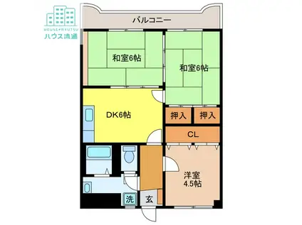 夢ハウス(3DK/3階)の間取り写真