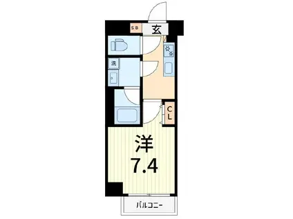 クレヴィスタ高砂II(1K/6階)の間取り写真