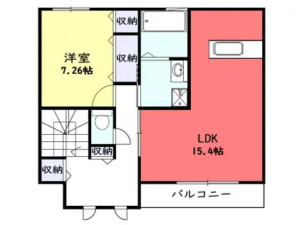 トレモンテ ノルド(1LDK/2階)の間取り写真