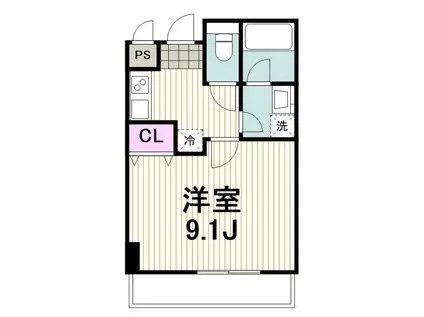 ISグランデ小机A(1K/4階)の間取り写真