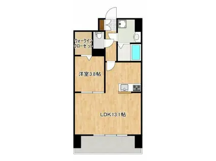 クロノス40新町III(1LDK/7階)の間取り写真