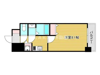 グランフェリーチェ・ナイン(1K/9階)の間取り写真