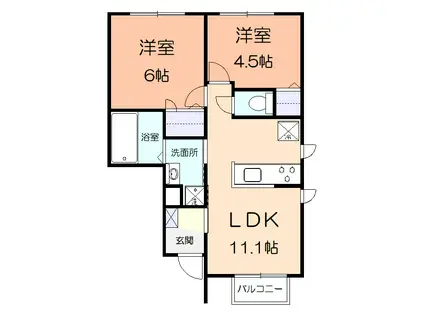 ロレーヌ(2LDK/1階)の間取り写真