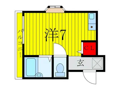 サウスゲート金子(ワンルーム/2階)の間取り写真
