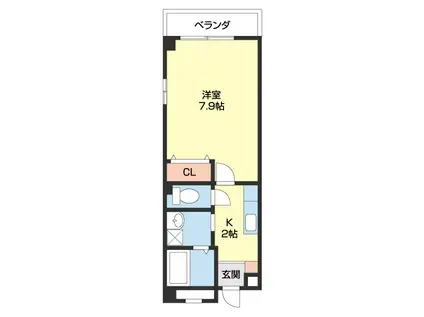 アパートメントMS(1K/4階)の間取り写真