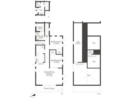 BRICK HOUSE(2LDK/2階)の間取り写真