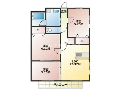 COLLINE(3LDK/3階)の間取り写真