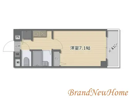 ヴィーブル三国ヶ丘(1K/2階)の間取り写真