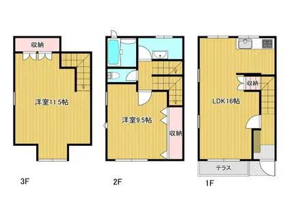 ベルデュール(2LDK/1階)の間取り写真