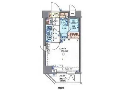 ミューズ両国(1K/3階)の間取り写真