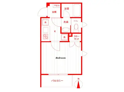 ＪＲ京浜東北線 川崎駅 徒歩5分 5階建 築9年(1K/2階)の間取り写真