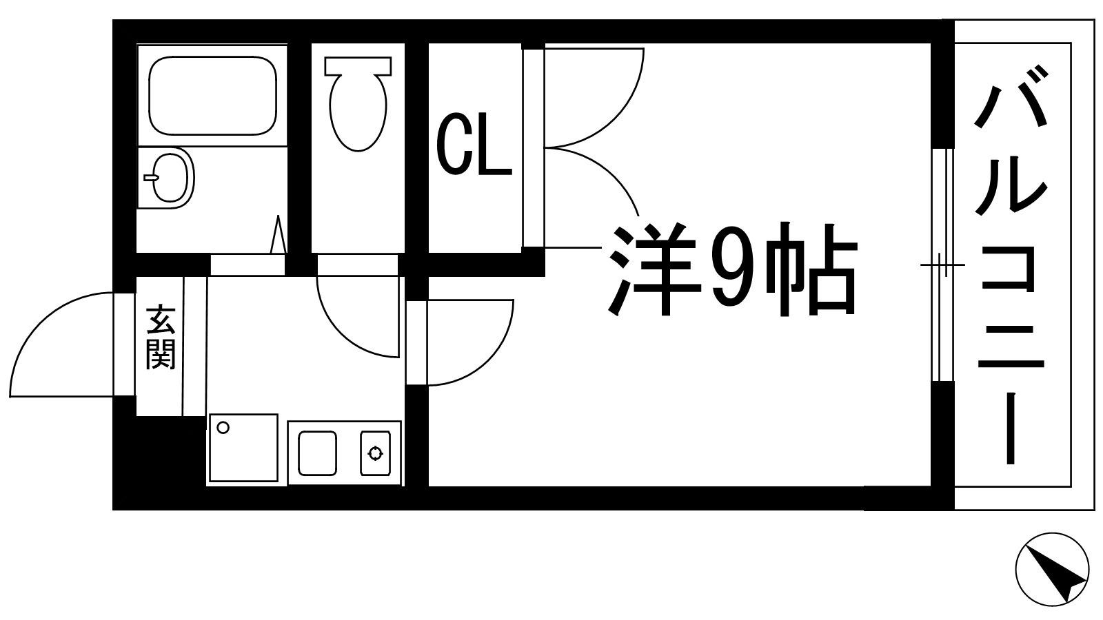 南花屋敷エイティーンハウス(1K/3階)の間取り写真