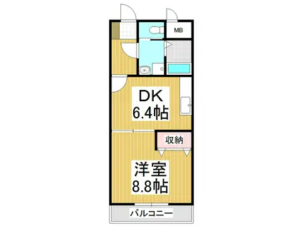 マンション麻績(1DK/1階)の間取り写真
