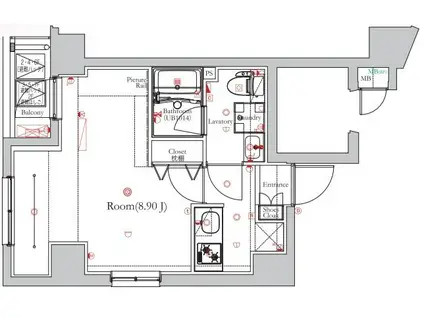フェルクルールプレスト荻窪(ワンルーム/2階)の間取り写真